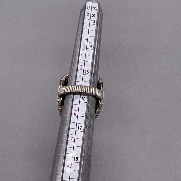 925 Sterling Silver Black Stone Cabochon Wire Wrapped Ring Size 5 - Picture 8 of 8